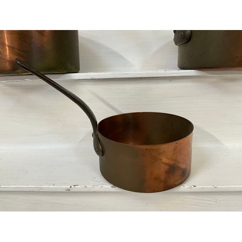 44 - SET OF 5 VICTORIAN GRADUATED COPPER PANS