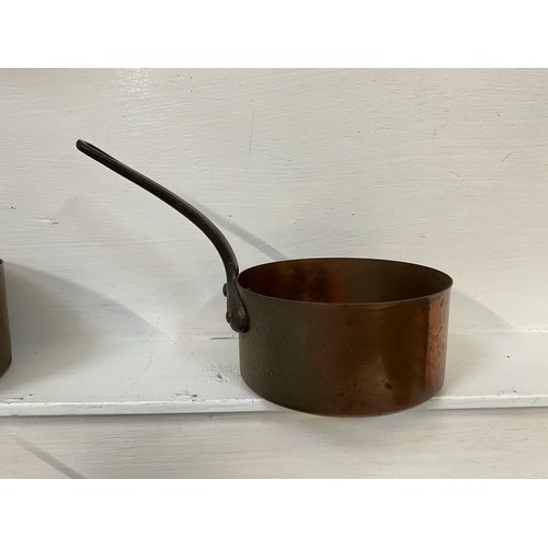 44 - SET OF 5 VICTORIAN GRADUATED COPPER PANS