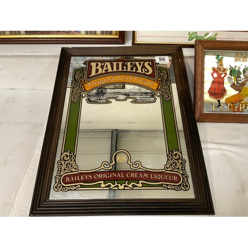 56 - QTY OF PUB RELATED ITEMS MIRRORS PICTURES ETC 20”X27”