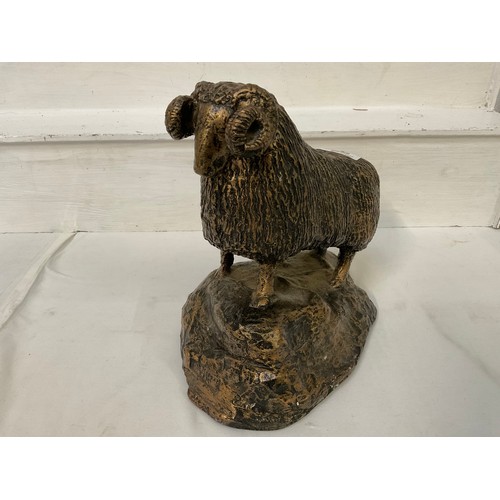 68 - BRONZED STATUE OF THE MOFFAT RAM H10”