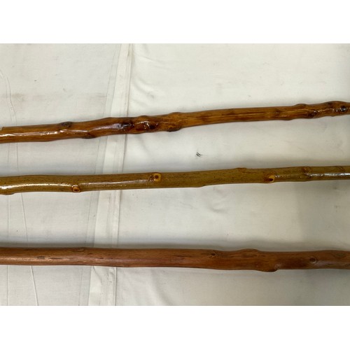 71 - 3 CARVED HORSES HANDLED WALKING CANES