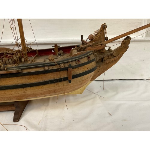 73 - VINTAGE WOODEN GALLEON A/F