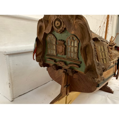 73 - VINTAGE WOODEN GALLEON A/F