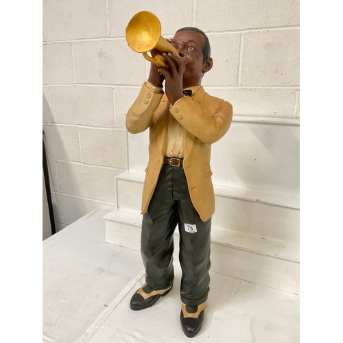 79 - ETHENIC CERAMIC TRUMPET PLAYER FIGURE H35”