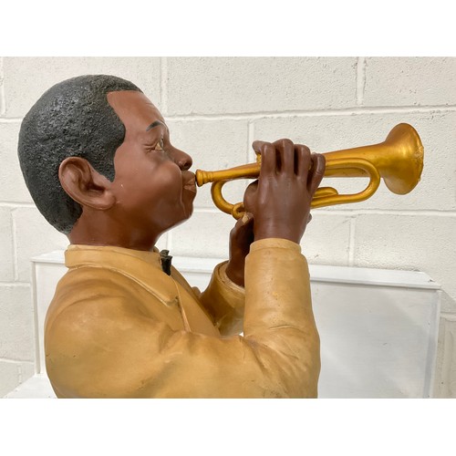 79 - ETHENIC CERAMIC TRUMPET PLAYER FIGURE H35”