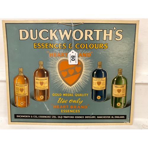 80 - DUCKWORTHS ADVERTISING BOARD 17.5”X14”