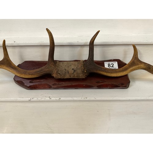 82 - MOUNTED ANTLERS ON PLINTH