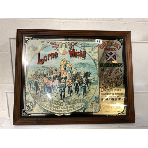 88 - GREENLEES BROTHERS LORNE WHISKEY MIRROR 21”X26”