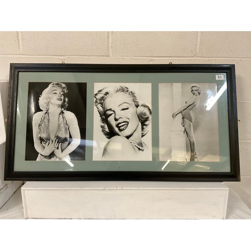 89 - FRAMED MARILYN MONROE PICTURE 22”X43”