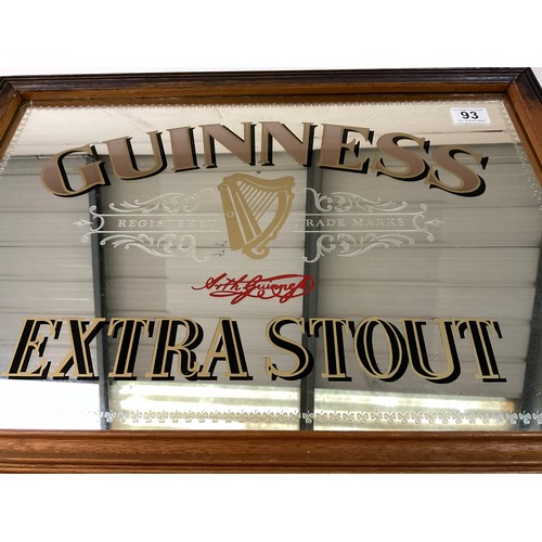 93 - FRAMED GUINNESS WALL MIRROR 17.5”X12”