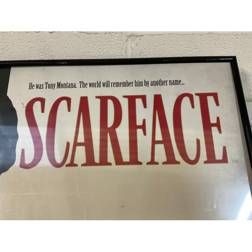 102 - FRAMED SCARFACE FILM POSTER 36”X12”