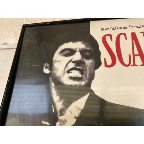 102 - FRAMED SCARFACE FILM POSTER 36”X12”