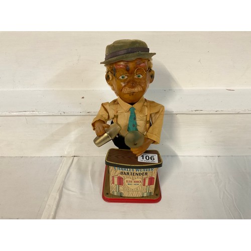 106 - VINTAGE BATTERY CHARLEY THE BAR TENDER TOY