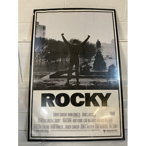 112 - SLYVESTER STALLONE ROCKY FRAMED FILM POSTER 36”X12”