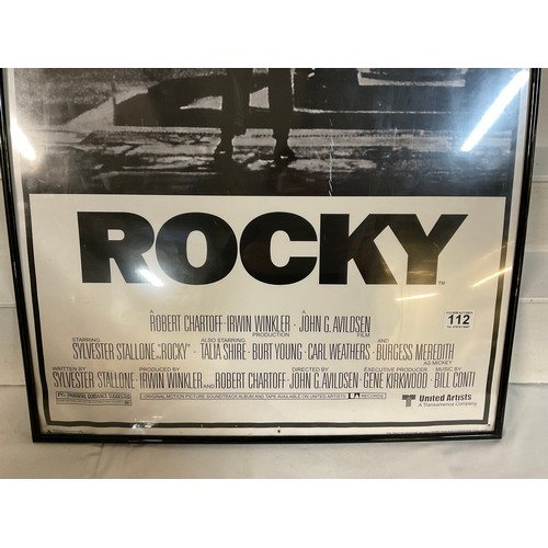 112 - SLYVESTER STALLONE ROCKY FRAMED FILM POSTER 36”X12”