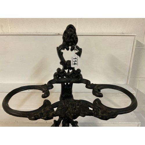 114 - REPRODUCTION CAST IRON STICK STAND A/F