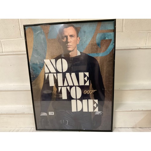 116 - JAMES BOND 007 FRAMED FILM POSTER DANIEL CRIAG NO TIME TO DIE 32”X24”