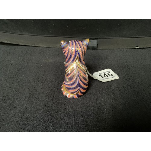 145 - ROYAL CROWN DERBY CAT PAPERWEIGHT WITH GOLD STOPPER H3.5”