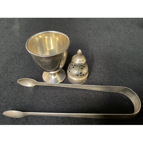 154 - QTY OF SILVER ITEMS TO INCLUDE ID BRACLET SPOONS ETC