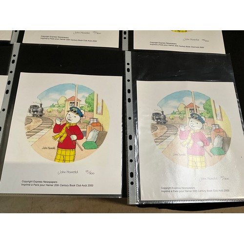 160 - 8 LIMITED EDITION RUPERT THE BEAR PRINTS BY JOHN HARROLD 9”X8”