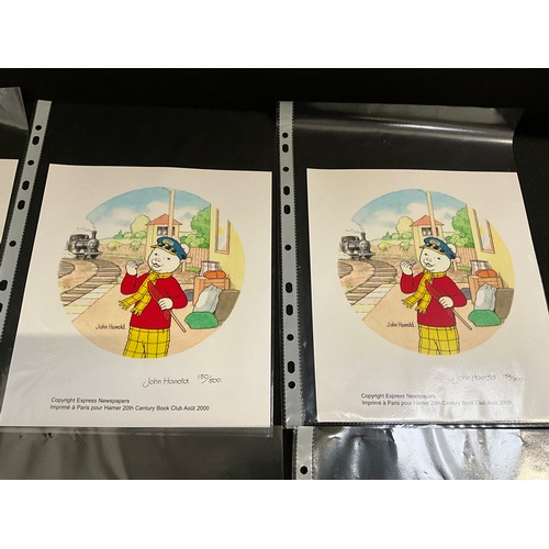 160 - 8 LIMITED EDITION RUPERT THE BEAR PRINTS BY JOHN HARROLD 9”X8”