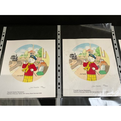 160 - 8 LIMITED EDITION RUPERT THE BEAR PRINTS BY JOHN HARROLD 9”X8”