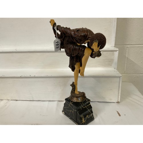 163 - REPRODUCTION ART DECO FIGURE (LEG BROKEN)