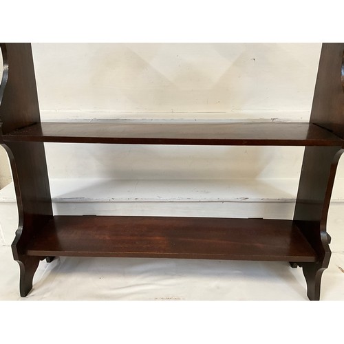 234 - 3 TIER MAHOGANY WALL SHELVES H24” L26” D6”