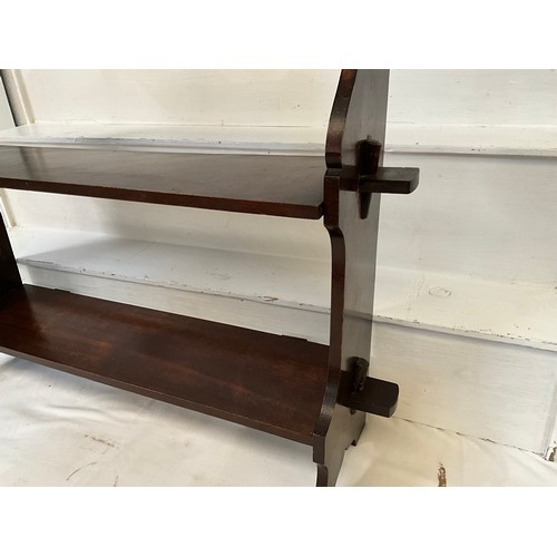 234 - 3 TIER MAHOGANY WALL SHELVES H24” L26” D6”