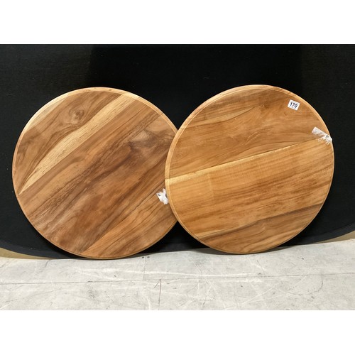 170 - PAIR OF WOODEN CIRCULAR TABLE TOPS DIA 25