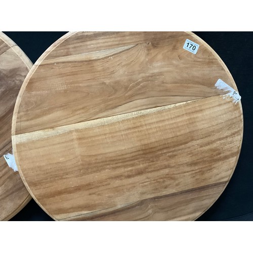 170 - PAIR OF WOODEN CIRCULAR TABLE TOPS DIA 25