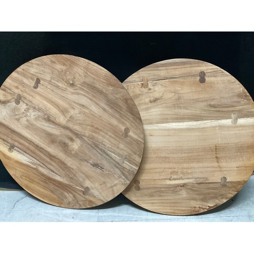 170 - PAIR OF WOODEN CIRCULAR TABLE TOPS DIA 25