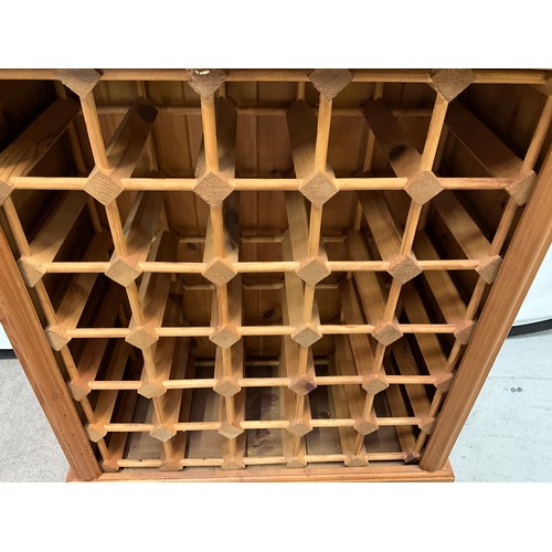 227 - MODERN PINE WINE RACK WITHH DRAWER TO TOP H42” L23” D10”