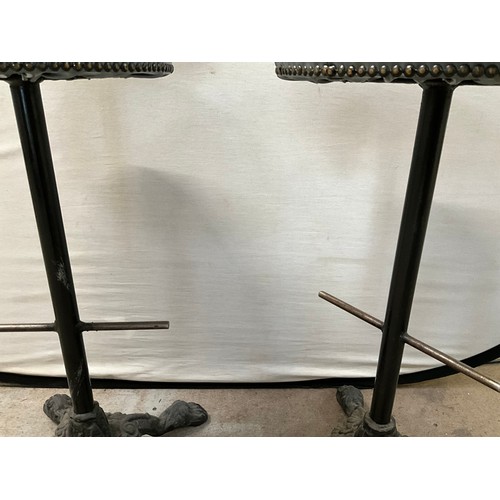 225 - PAIR OF CAST IRON BASED HIGH STOOLS H30”