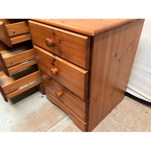 224 - PAIR OF MODERN PINE 3 DRAWER BEDSIDE CABINETS H22” L17” D16”