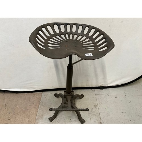 223 - CAST IRON TRACTOR SEAT STOOL H31”