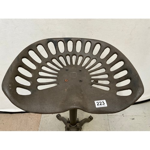 223 - CAST IRON TRACTOR SEAT STOOL H31”