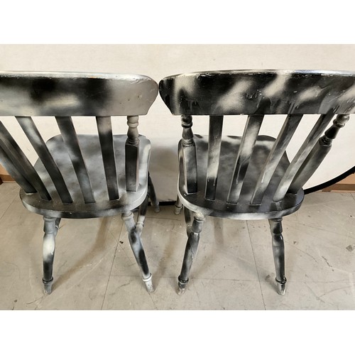 221 - PAIR OF PAINTED KITCHEN CHAIRS H34”