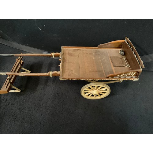 175 - 4 MODEL WOODEN HORSE DRAWN CARTS