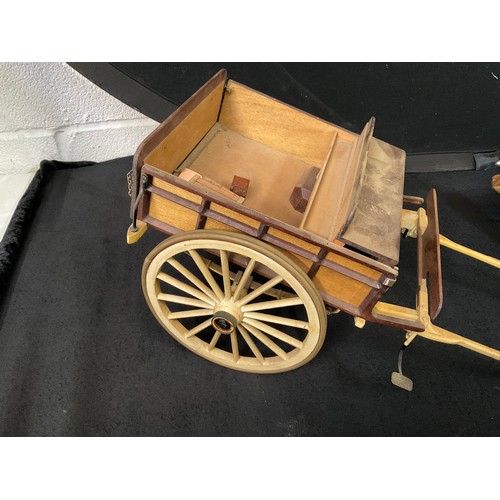 175 - 4 MODEL WOODEN HORSE DRAWN CARTS