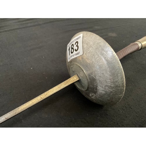 183 - VINTAGE FENCING SWORD AND MASK