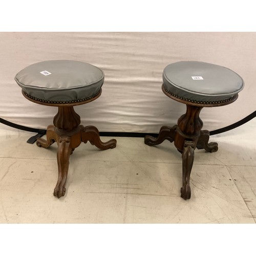 185 - PAIR OF VICTORIAN MAHOGANY REVOLVING HIEGHTS STOOLS