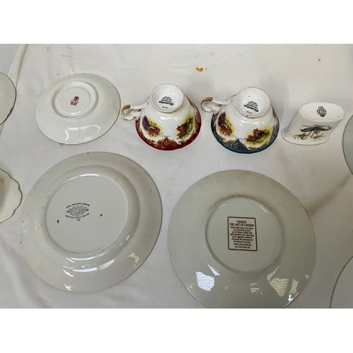 212 - BOX OF CHINA PLATES PEDASTAL ETC