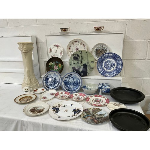 212 - BOX OF CHINA PLATES PEDASTAL ETC