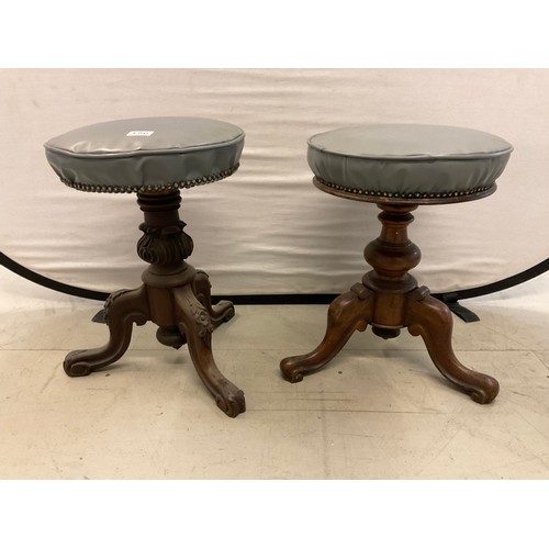 186 - 2 VICTORIAN MAHOGANY REVOLVING HEIGHT STOOLS