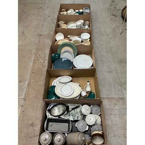 205 - 6 BOXES OF CHINA DINNERWARE ETC