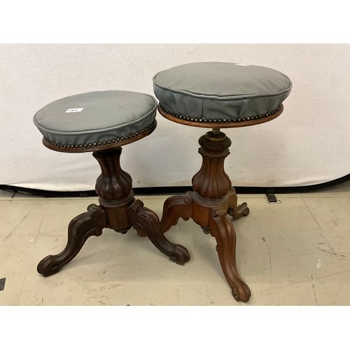 185 - PAIR OF VICTORIAN MAHOGANY REVOLVING HIEGHTS STOOLS