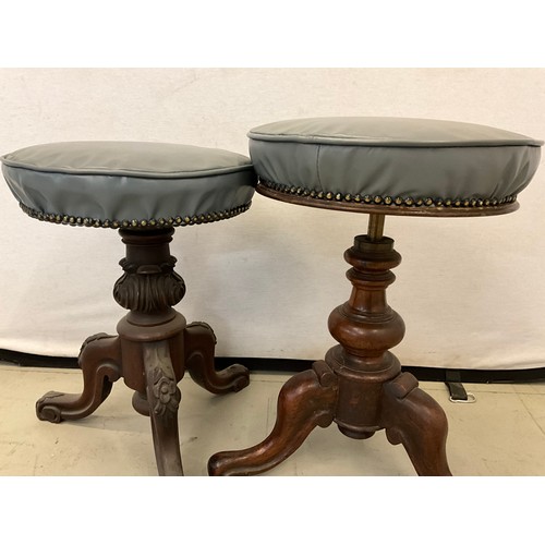 186 - 2 VICTORIAN MAHOGANY REVOLVING HEIGHT STOOLS