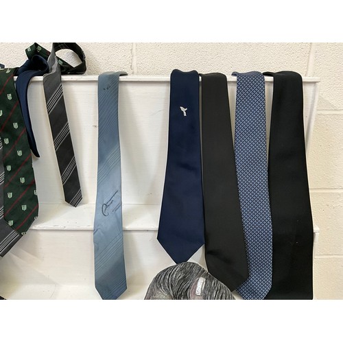 199 - 3 BOXES OF TIES, HATS WELLINGTONS, SILK WAISTCOASTS ETC