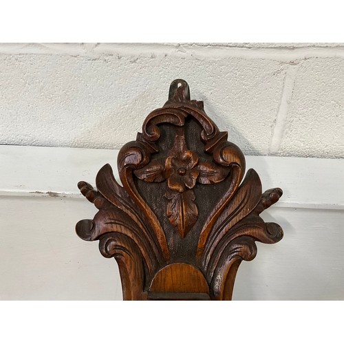 238 - CARVED OAK EDWARDIAN WALL BAROMETER H35”